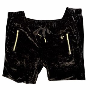 True Religion Velvet Drawstring Joggers Black size Large
